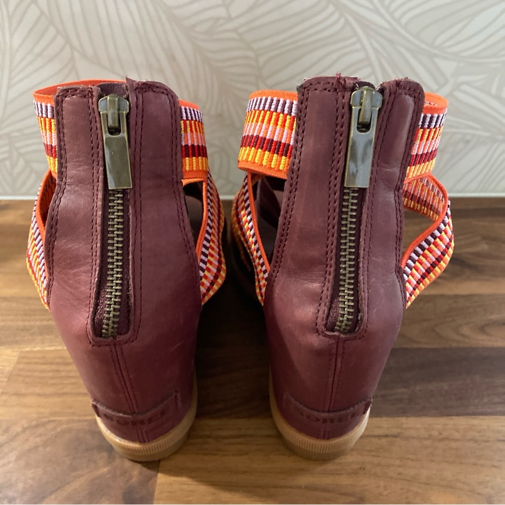 Sorel Women's Joanie II Sport Sandals Size 9 Ankle Strap PERFECT Burgundy Orange - Picture 5 of 7